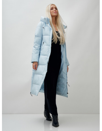 Длинный зимний пуховик с капюшоном для женщин