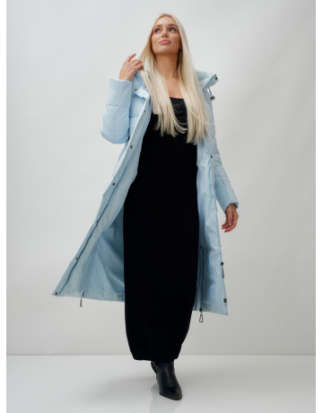 Длинный зимний пуховик с капюшоном для женщин