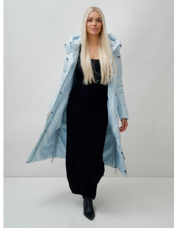 Длинный зимний пуховик с капюшоном для женщин