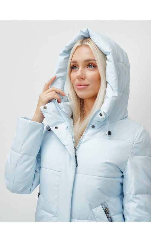 Длинный зимний пуховик с капюшоном для женщин