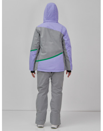 Женская горнолыжная куртка с ярким принтом цвет сиреневый