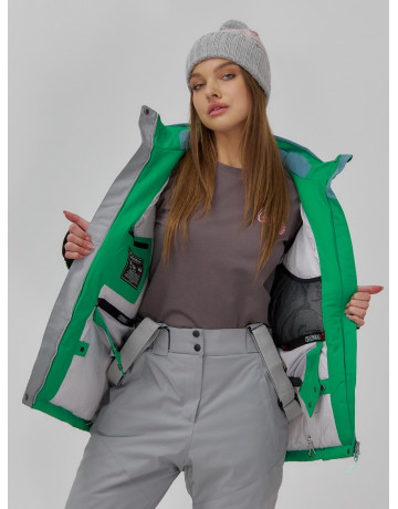 Женская горнолыжная куртка с ярким принтом цвет сиреневый