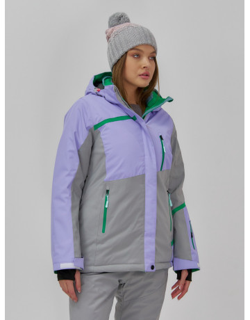 Женская горнолыжная куртка с ярким принтом цвет сиреневый