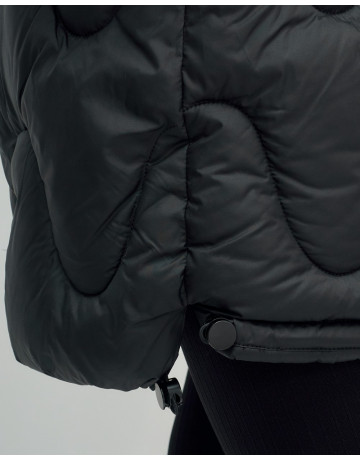 Зимний модный пуховик женский с капюшоном, чёрный. в Тюмени