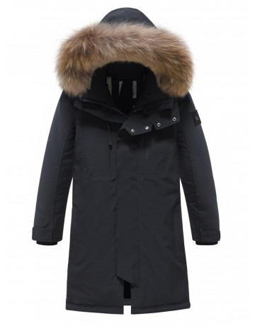 Зимняя парка с мехом енота для мальчика-подростка