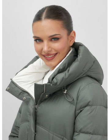 Длинный зимний пуховик для женщин с капюшоном