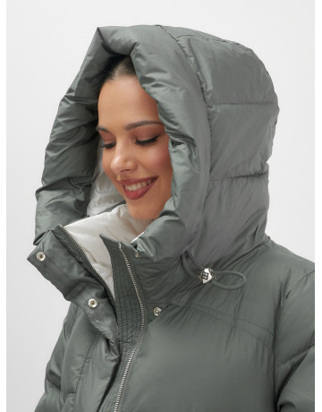 Длинный зимний пуховик для женщин с капюшоном