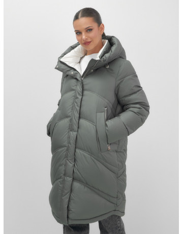 Длинный зимний пуховик для женщин с капюшоном