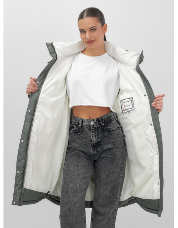 Длинный зимний пуховик для женщин с капюшоном