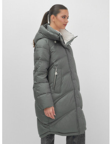 Длинный зимний пуховик для женщин с капюшоном