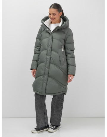 Длинный зимний пуховик для женщин с капюшоном