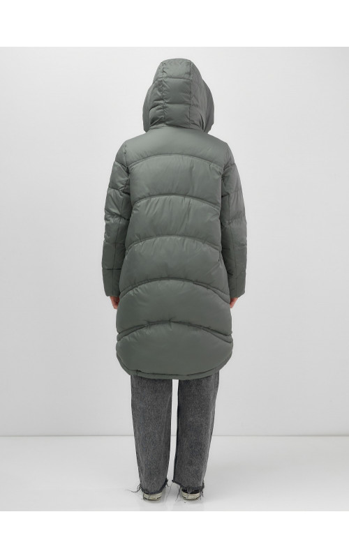 Длинный зимний пуховик для женщин с капюшоном