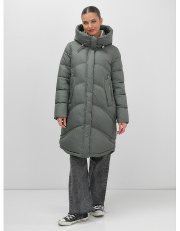 Длинный зимний пуховик для женщин с капюшоном