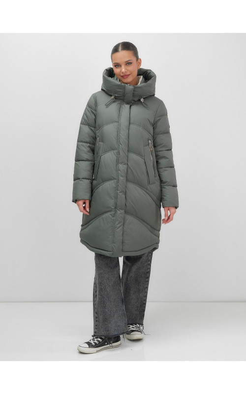 Длинный зимний пуховик для женщин с капюшоном