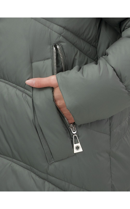 Длинный зимний пуховик для женщин с капюшоном