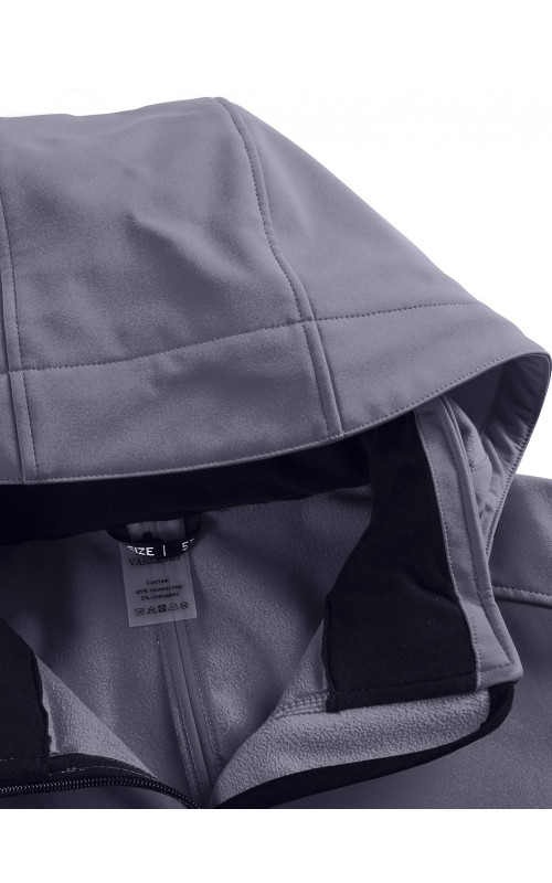 Женская спортивная парка с капюшоном, темно-серый softshell в Тюмени