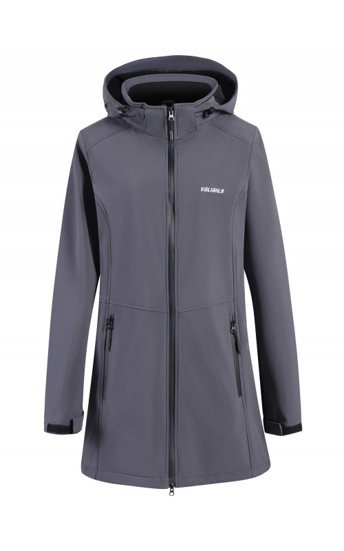 Женская спортивная парка с капюшоном, темно-серый softshell в Тюмени