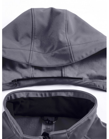 Женская спортивная парка с капюшоном, темно-серый softshell в Тюмени