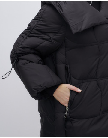 Пуховик женский зимний с капюшоном, чёрный. в Тюмени