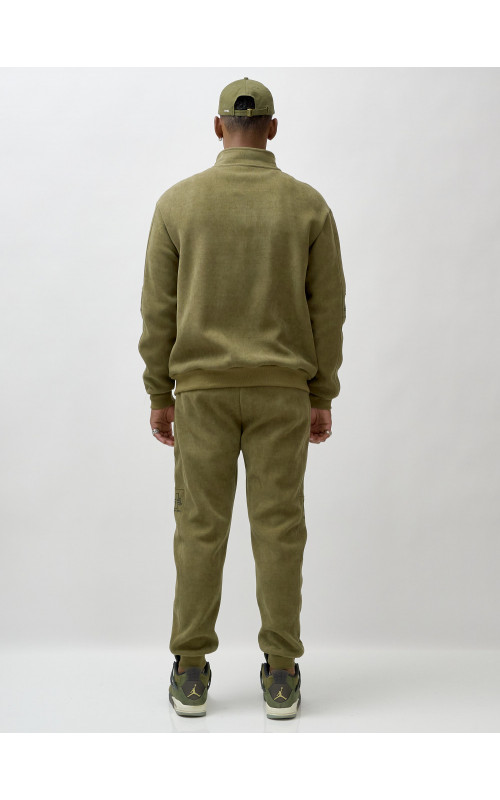 Мужской демисезонный спортивный костюм на флисе, цвет хаки, для спорта. в Тюмени