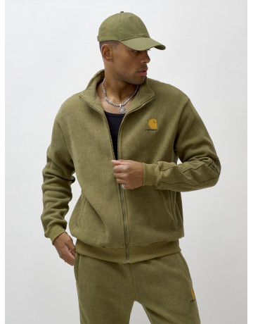 Мужской демисезонный спортивный костюм на флисе, цвет хаки, для спорта. в Тюмени