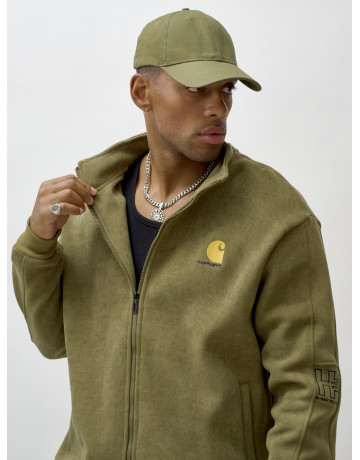 Мужской демисезонный спортивный костюм на флисе, цвет хаки, для спорта. в Тюмени