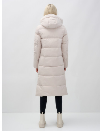 Длинный зимний пуховик с капюшоном для женщин.