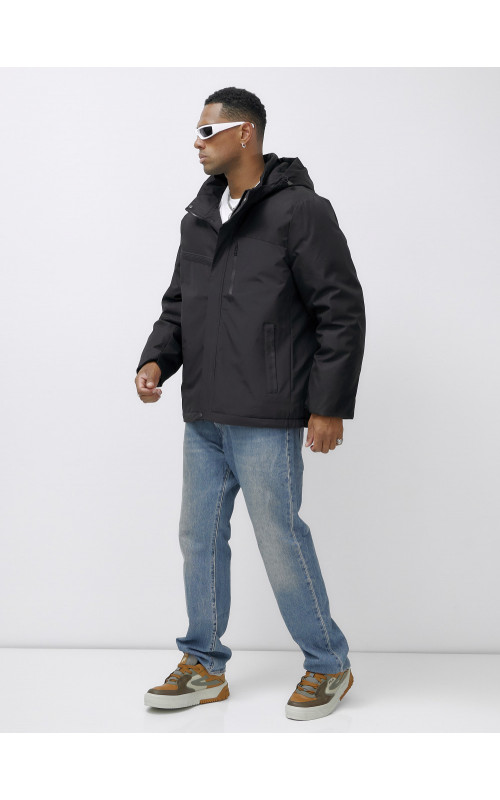 Мужская зимняя спортивная куртка большого размера, чёрная. в Тюмени