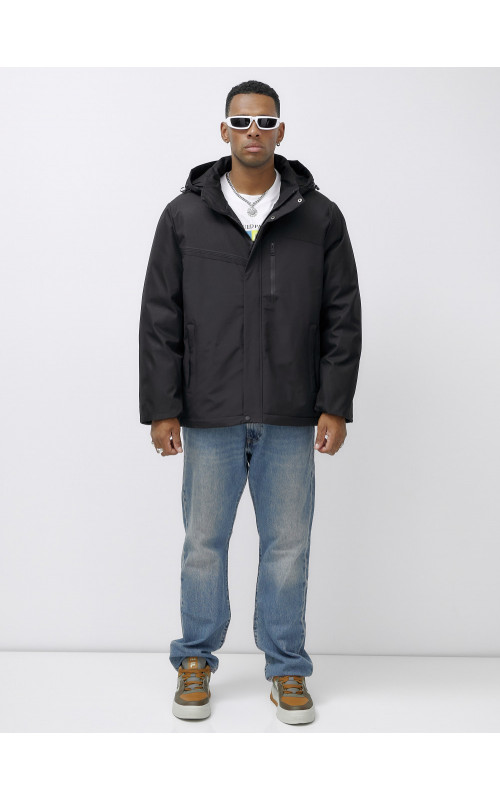 Мужская зимняя спортивная куртка большого размера, чёрная. в Тюмени