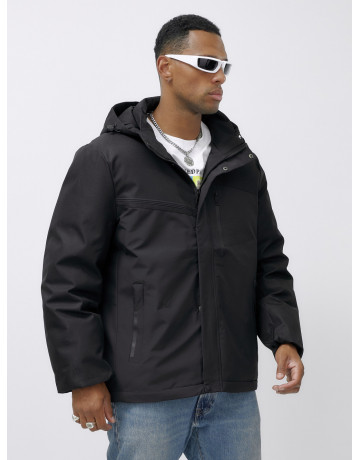 Мужская зимняя спортивная куртка большого размера, чёрная. в Тюмени