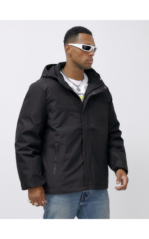 Мужская зимняя спортивная куртка большого размера, чёрная. в Тюмени