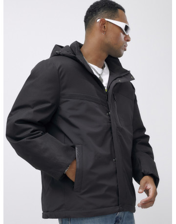 Мужская зимняя спортивная куртка большого размера, чёрная. в Тюмени