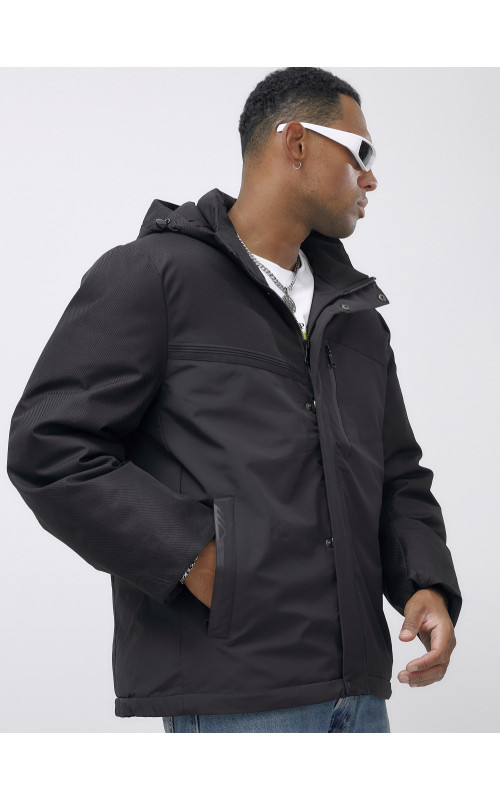 Мужская зимняя спортивная куртка большого размера, чёрная. в Тюмени