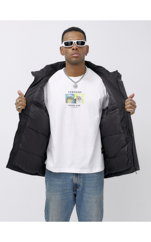 Мужская зимняя спортивная куртка большого размера, чёрная. в Тюмени