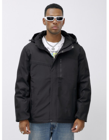 Мужская зимняя спортивная куртка большого размера, чёрная. в Тюмени