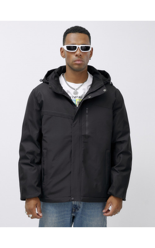 Мужская зимняя спортивная куртка большого размера, чёрная. в Тюмени