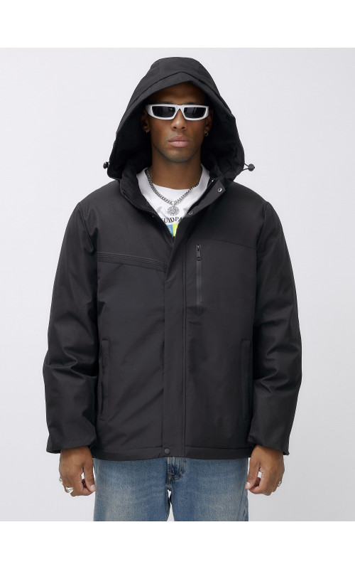 Мужская зимняя спортивная куртка большого размера, чёрная. в Тюмени