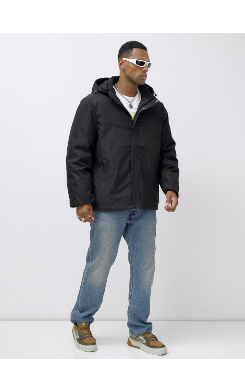 Мужская зимняя спортивная куртка большого размера, чёрная. в Тюмени