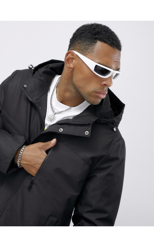 Мужская зимняя спортивная куртка большого размера, чёрная. в Тюмени