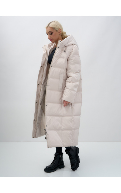 Длинный зимний пуховик для женщин