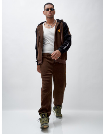 Мужской утеплённый спортивный костюм с начёсом для осени