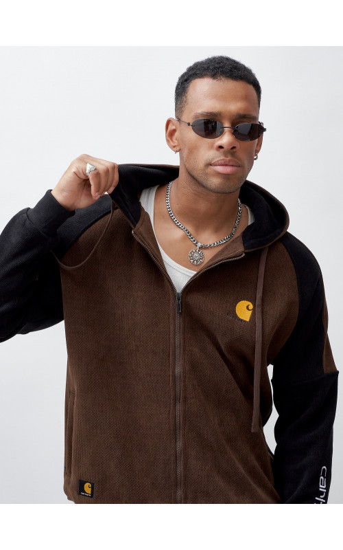 Мужской демисезонный спортивный костюм на флисе, коричневый, для спорта. в Тюмени