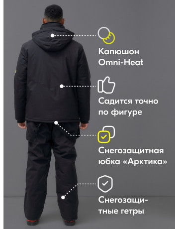 Мужской горнолыжный костюм: куртка-анорак и полукомбинезон