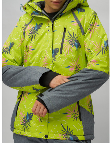 Женский горнолыжный комплект: куртка с цветочным принтом и брюки со съёмными бретелями