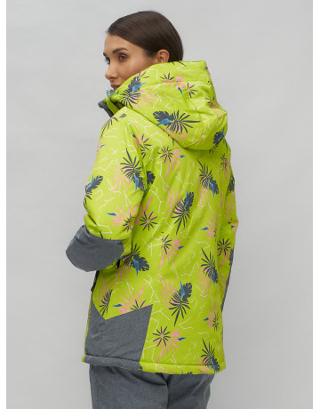 Женский горнолыжный комплект: куртка с цветочным принтом и брюки со съёмными бретелями