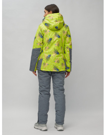 Женский горнолыжный комплект: куртка с цветочным принтом и брюки со съёмными бретелями