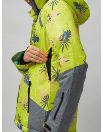 Женский горнолыжный комплект: куртка с цветочным принтом и брюки со съёмными бретелями