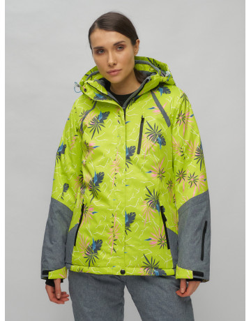 Женский горнолыжный комплект: куртка с цветочным принтом и брюки со съёмными бретелями