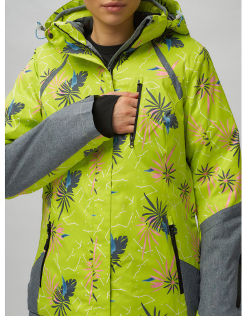 Женский горнолыжный комплект: куртка с цветочным принтом и брюки со съёмными бретелями