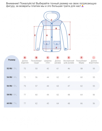 Женская горнолыжная куртка большого размера для зимних приключений.